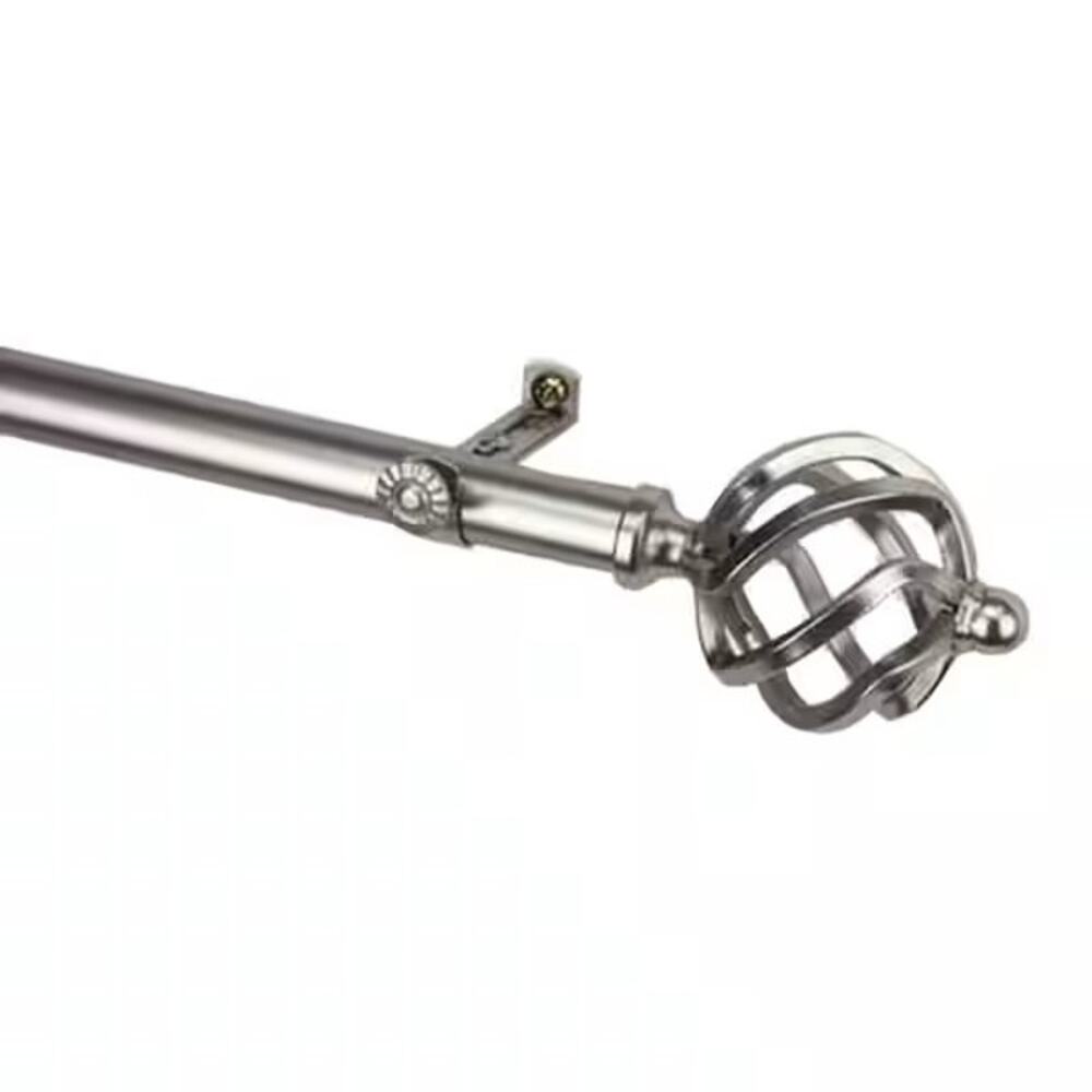 Rod Desyne Twist 13/16 in Adjustable Single Curtain Rod Satin Nickel 48 to 84 in